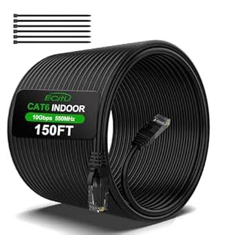 150FT Cat6 Ethernet Cable, Cat 6 Patch Cable, Cat6 Internet Cable, UTP ...