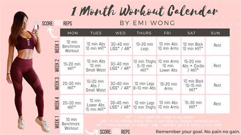 Pin by Asia Herron on Fitness | Month workout, Workout calendar, 1 ...