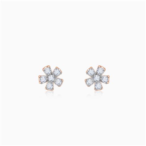 Order Rose Gold Flora Blush Diamond Earrings – Heer by GIVA