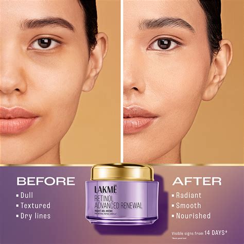 Lakme Retinol Advanced Renewal Night Gel Creme Pro-Retinol Peptide Com ...