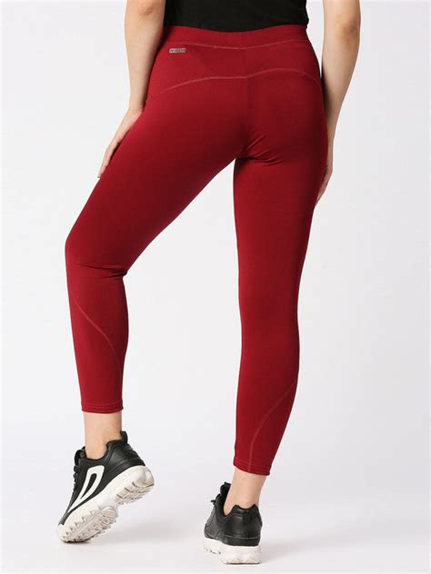 Women Maroon Solid Tights - AERO SPRINTER XC-MR - Lovable India