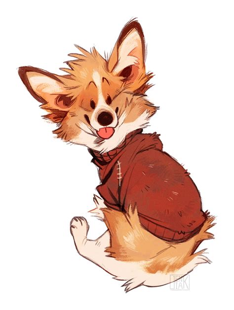 fall dog drawings