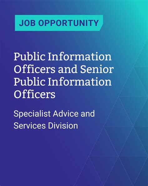 We're looking for our next Public Information Officers and Senior Public Information Officers ...