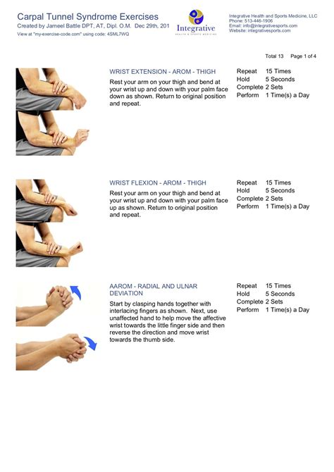 Home Exercise Program for Carpal Tunnel Syndrome — IHSM