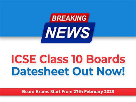 ICSE Class 10 Board Exams 2023 Datesheet Released! Time Management Plan ...
