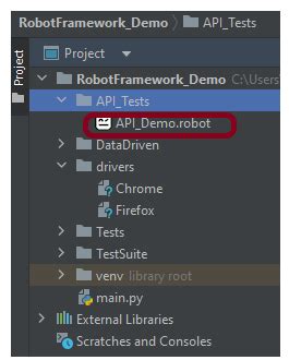 API Robot Framework 的图像结果