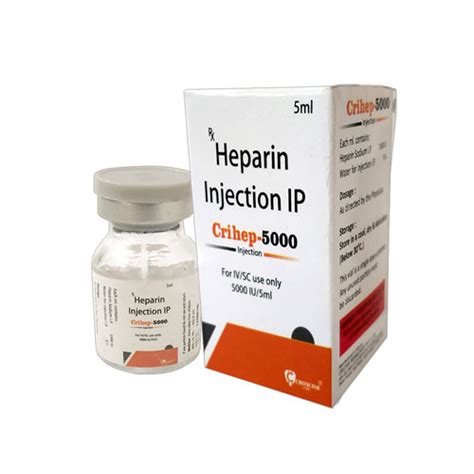 Heparin Sodium 5000 IU Injections Mcbrex Lifesciences