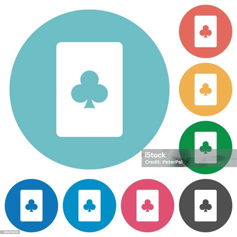 Club Card Symbol Flat Round Icons Stock Illustration - Download Image ...