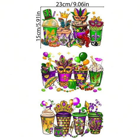 3pcs Maris Heat Transfer Stickers, Designed For Carnival Masks And ...