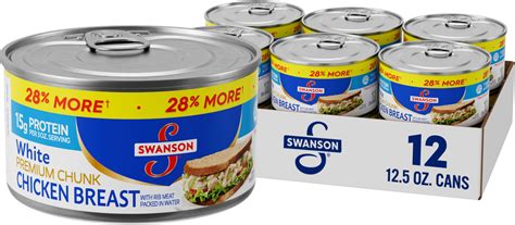 Amazon.com : Swanson White Premium Chunk Canned Chicken Breast in Water ...