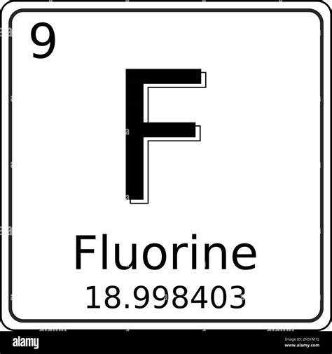 Black and white vector graphic of the symbol of the fluorine (F ...