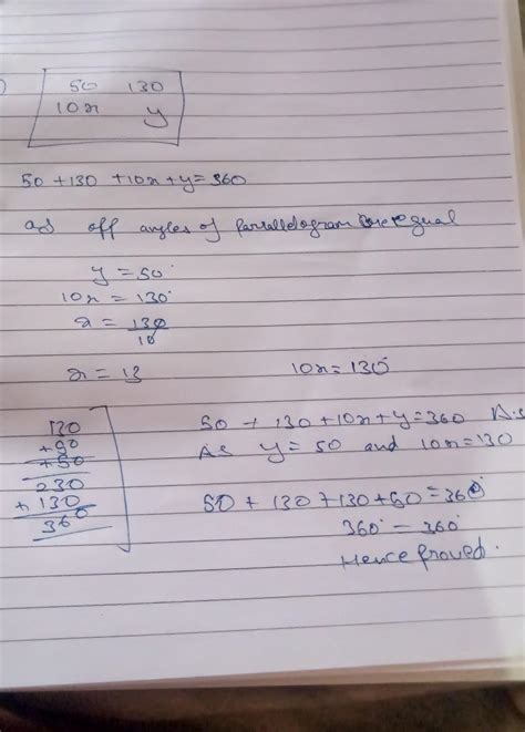find the value of x and y that will guarantee that each quadrilateral ...