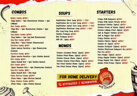 Menu at MR. CHOWW, Uttarpara Kotrung, 28