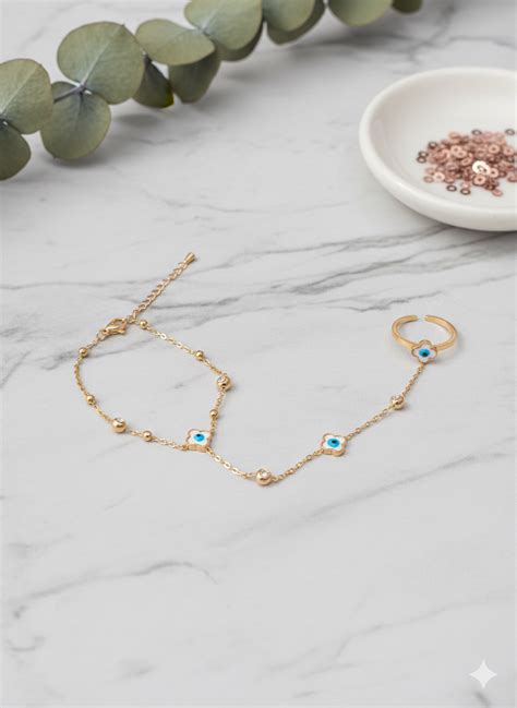 Evil Eye Blossom Ring Bracelets – Bling Bae