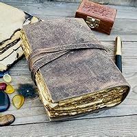 ALCRAFT Leather Journal Vintage Leather Bound Handmade Antique Deckle ...