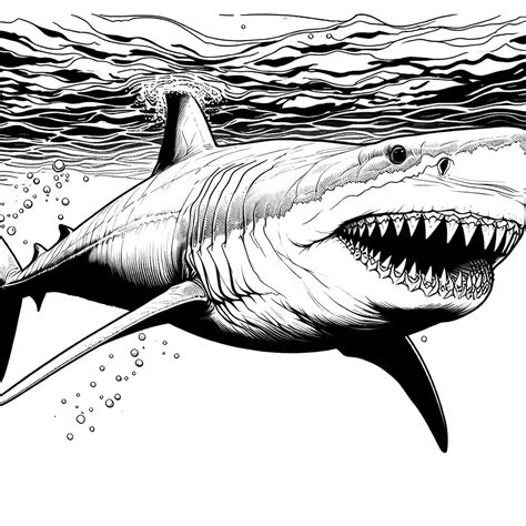 Megalodon shark coloring page Lulu Pages