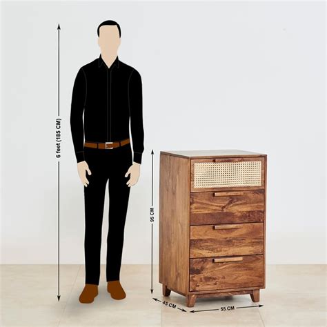 Buy Cane Connection Mango Wood Chest of 4 Drawers - Brown from Home ...