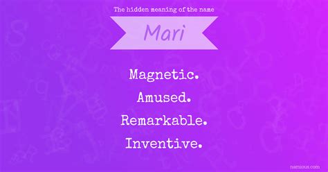 The hidden meaning of the name Mari | Namious