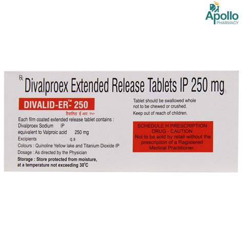 Divalid ER 250 Tablet 10's Price, Uses, Side Effects, Composition ...