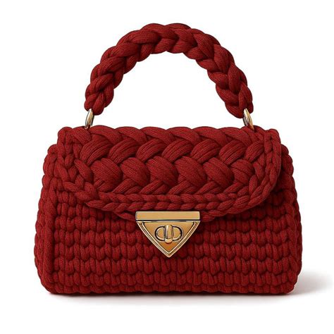 Handmade Crochet Handbag – Elegant Red – Looploom
