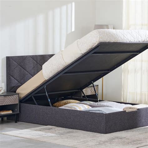 Buy Connect Diamond Teen Bed with Hydraulic Storage - Grey from Home ...