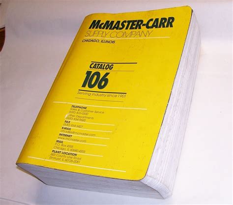 McMaster Carr Supply Company Catalog 106 | #4563882293