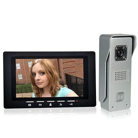 AMOCAM Video Intercom System, 7 Inches Monitor Wired Video Doorbell ...