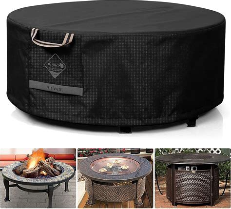 Amazon.com : QH.HOME Fire Pit Cover Round Super Waterproof, 48" D X 24 ...