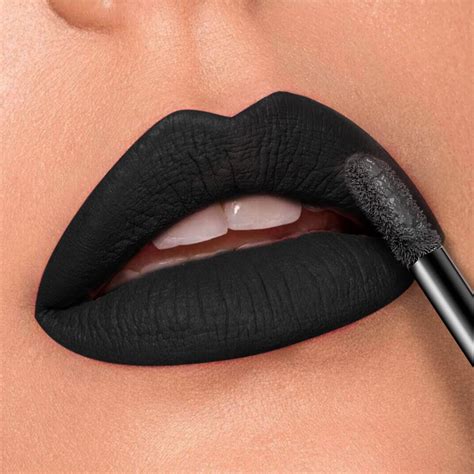 Buy Matte Black Lipstick - Witch Lipstick Smudgeproof Black Goth Liquid ...
