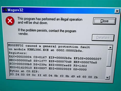 Image result for Windows 98 Error Message