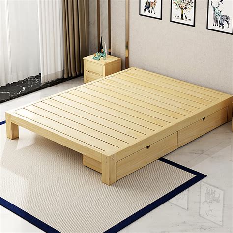 Amazon.com: Topjia Scandinavian Bed Frame,Solid Wood Bed Frame,Japanese ...