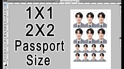 How to make 1x1 2x2 and passport size ID picture | Adobe Photoshop ...