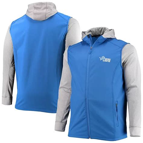 Men's Dunbrooke Blue/Gray Detroit Lions Big & Tall Alpha Full-Zip ...
