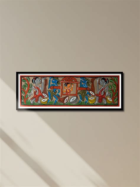 The Palanquin Ceremony: Santhal Pattachitra | Folk Wall Art for sale