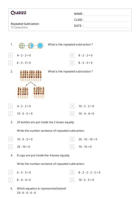 50+ Repeated Subtraction worksheets for 3rd Class on Quizizz | Free ...