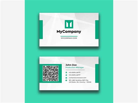 Business Card with QR Code Design 的图像结果