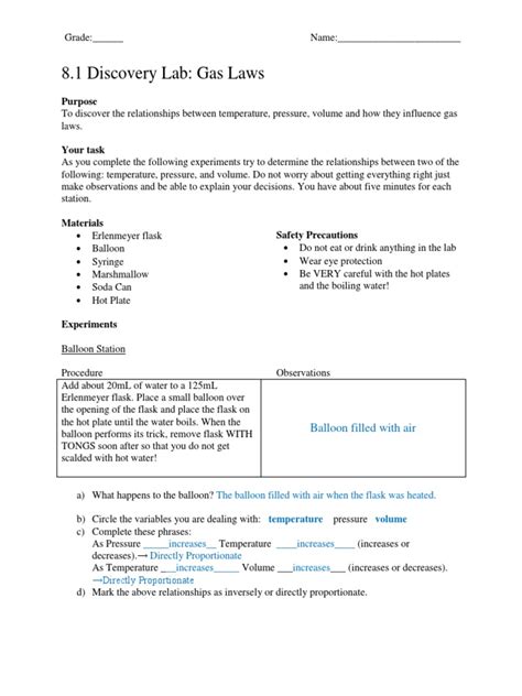 Image result for Gas Laws Experiments Simple