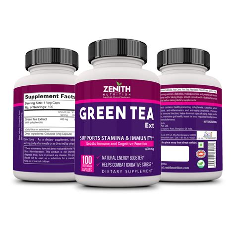 Zenith Nutrition Green Tea Extract 400mg -100 Veg caps