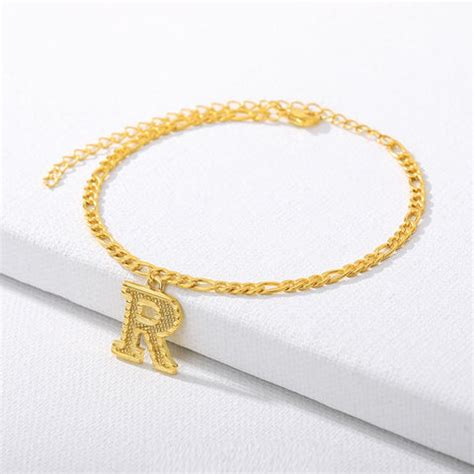 Figaro Cuban Link Chain 18K Gold Plated Waterproof Stainless Steel Ank ...