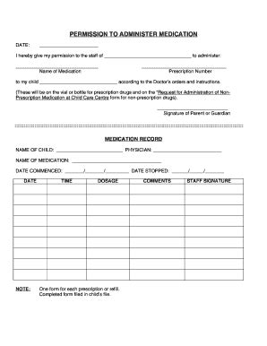 Medication Form To Help With Administer Medication - Fill and Sign ...