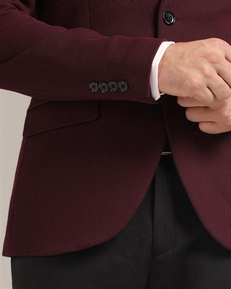 Formal Wine Textured Blazer - Eban