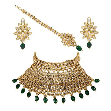 Buy Anika's Creation Exclusive Kundan Chokar Jewellery Set With Maang ...