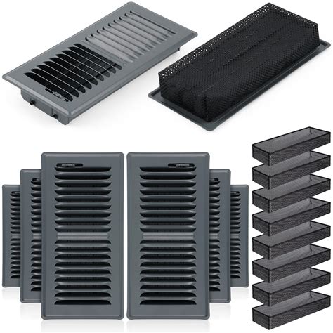 16 Pcs 4" X10" Floor Register Vents with Cover Trap Set, Heavy Duty ...