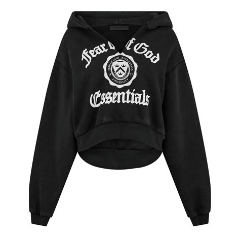 FEAR OF GOD ESSENTIALS | Women's V-Neck Hoodie | Women | Black | Flannels