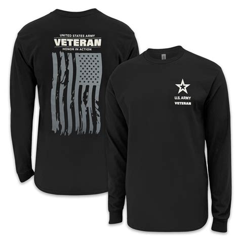 Army Veteran Flag Long Sleeve T-Shirt (Black) – Armed Forces Gear
