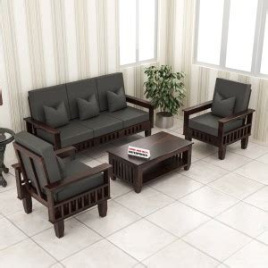 JeenWood KUBER Design Sheesham Wood Five Seater Sofa Set With 'DERBY ...