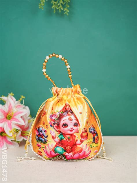 Potli Bag with Lakshmi Design - WBG1478 – Wedtree