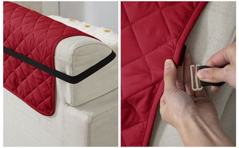 HOKIPO 3 Seater Quilted Polyester Sofa Cover Mat, 170x184 cm, Scarlet ...