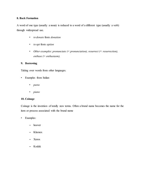 Word forming proccess coinage | DOCX