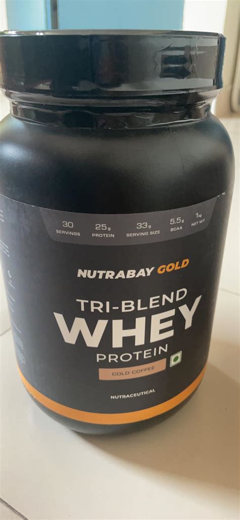 Nutrabay Gold Tri Blend Whey Protein Powder - 1kg, Mango Milkshake ...